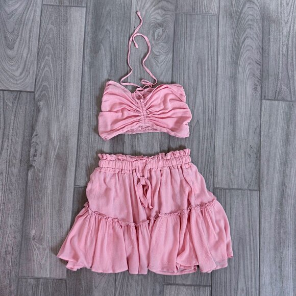 Pink Boho Skirt & Top Set - XS - Picture 1 of 4